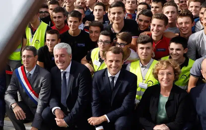 Visite Macron apprentissage bâtiment Web2vi