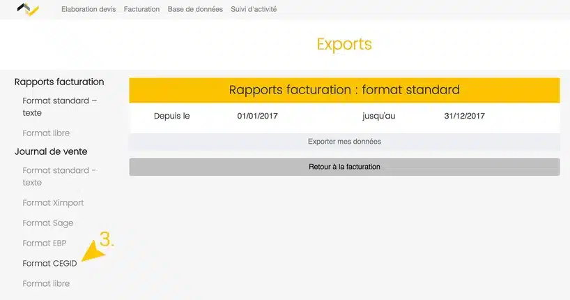 Mise à jour Web2vi logiciel de gestion export compatble CEGID bâtiment