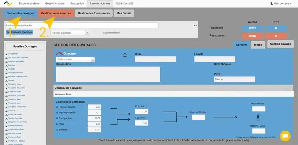 Web2vi guide d'utilisation FAQ Bibliothèque d'ouvrages base de données bâtiment