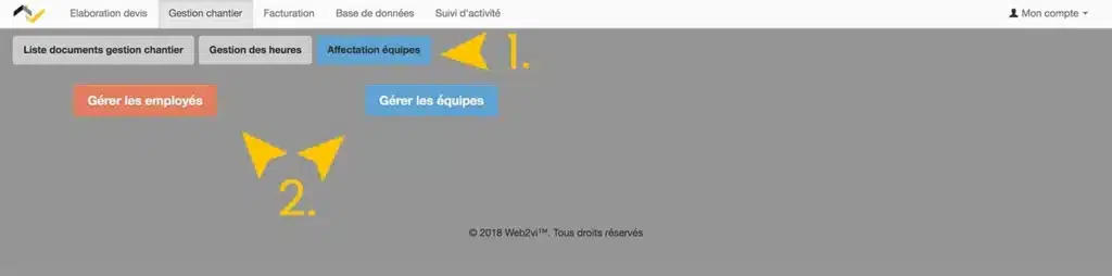 Web2vi guide d'utilisation FAQ gestion de chantier