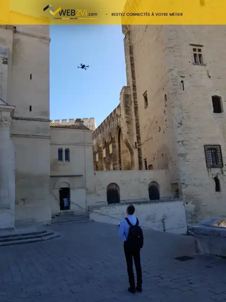 Rencontres UNCP 2018 Avignon Palais des Papes Web2vi drone Parrot métré 3D