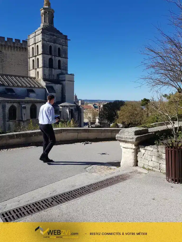 Rencontres UNCP 2018 Avignon Palais des Papes Web2vi drone Parrot métré 3D