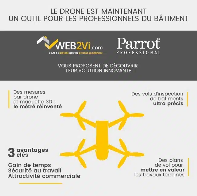 Solution métré 3D par drone Parrot et Web2vi